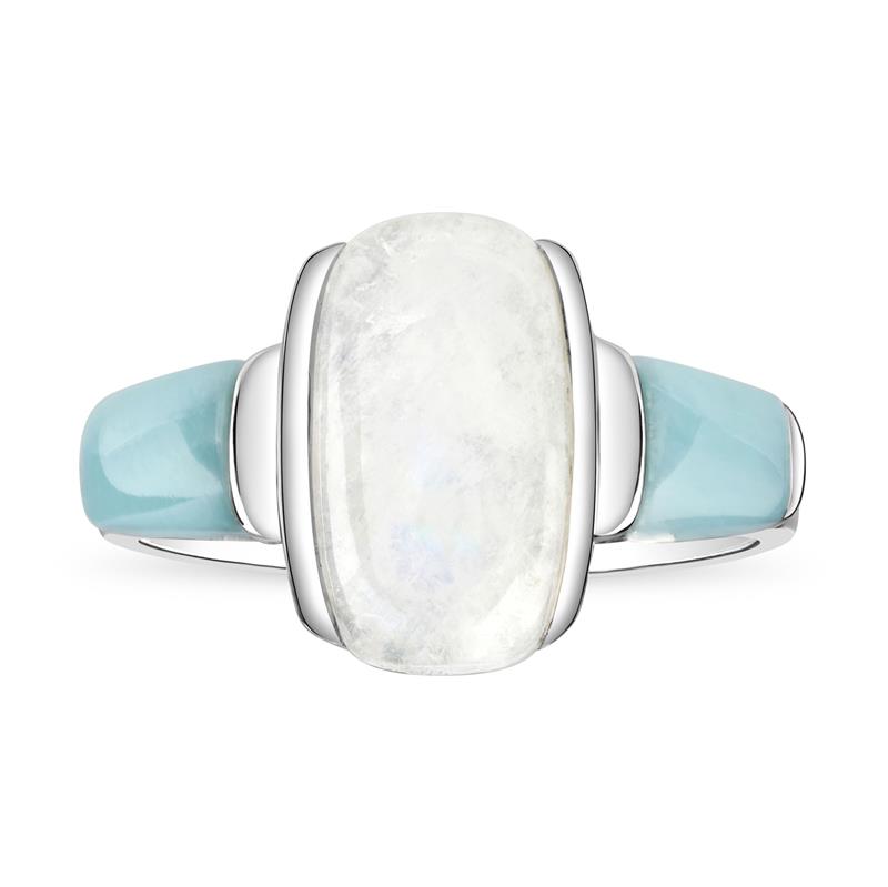 Moonstone & Larimar Ring